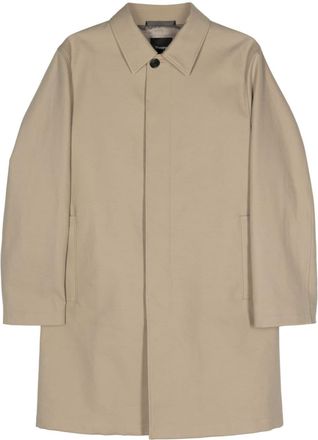 Theory Din twill midi coat - men - Cotton/Cotton/Cupro - S - Neutrals