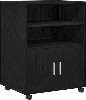 vidaXL Gabinete Rodante con estante Roble negro 60 x 48 x 81 cm Vidaxl