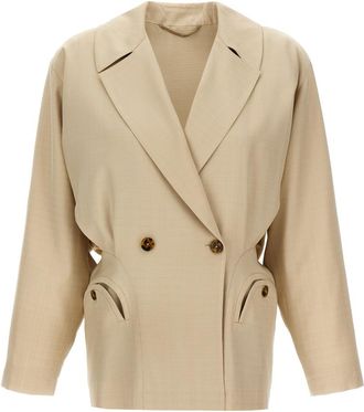 Blazé Milano Beige Double-breasted Blazer