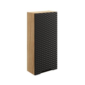 Petits Meubles Media columna 1 puerta paneles laminados y mdf negro y madera