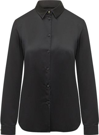 Emporio Armani Shirts - Dames - Overhemden - Zwart - M - Satijn - Overhemden