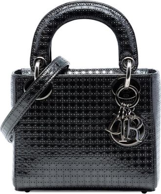 Dior Pre-owned Dior Mini Metallic Patent Microcannage Lady Dior Ladies 15-BO-1116