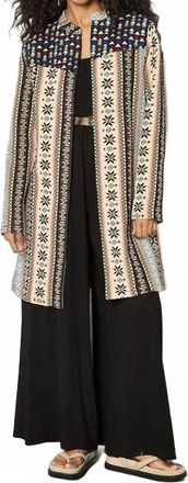 Papillon Boho Tapestry Jacket In Beige