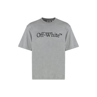 Off-white Gray Cotton Mens T-Shirt