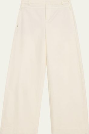 Vince Double-Waistband Wide-Leg Utility Pants