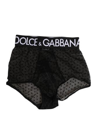 Dolce & Gabbana Womens Black Logo Girdle High Waist Panty Underwear Clothing