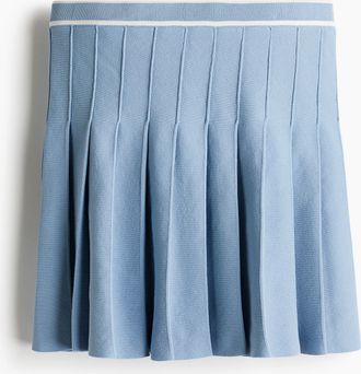 H&M Faltenjupe - Mattblau
