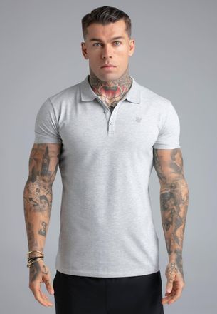 Siksilk Mens Grey Marl Polo T-Shirt XXL