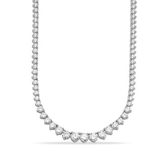 Diamond2Deal 14K Gold Lab Grown Diamond Graduated Necklace 18 7 Ct