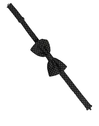 Dolce & Gabbana Silk Patterned Bow Tie - Black