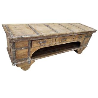 Wanderlust Deco Mueble bajo de madera artesanal 165-175x45x57h cm