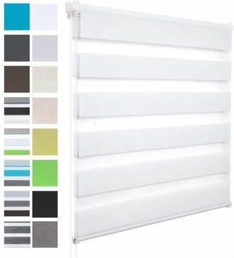 Woltu Estor Enrollable Opaco Doble Para Interiores Sin Taladrar Blanco 105x120 Cm - Woltu