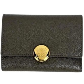 Loewe Pre-owned Portemonnee (drieluik) - Dames - Pre-owned - Groen - Maat: ONE Size Zijde