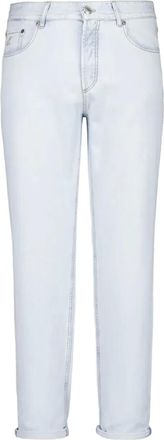 Brunello Cucinelli Jeans con applicazione logo - Blu