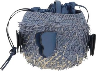 Loewe Pre-owned Raffia Shoulder Bag - Pre-owned - Mujer - Azul - ONE SIZE