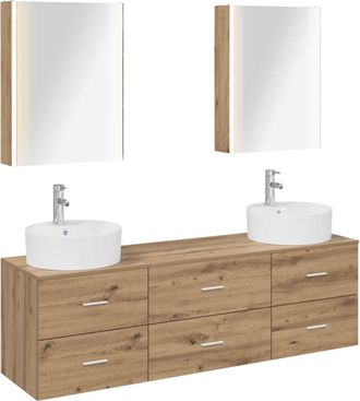 vidaXL Juego De Muebles De Ba&ntilde;o 5 Uds. Roble Artisan Vidaxl