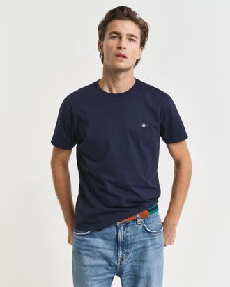GANT Men Slim Fit Shield T-Shirt (XXXL) EVENING BLUE