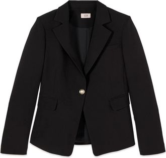 Oltre Fitted Blazer in Technical Fabric - Dames - Blazers - Zwart - S - Leer - Jassen