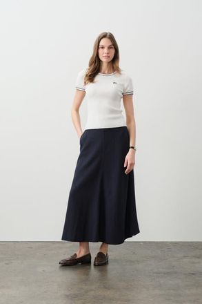 Naked Cashmere Victoria Cotton Cashmere Baby Tee in Ecru/navy at Nordstrom, Size X-Small