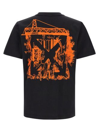 Off-white Logo-Embroidered Cotton Jersey T-Shirt - Black