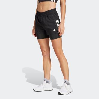 adidas Laufshorts ADIDAS PERFORMANCE OWN THE RUN CLIMACOOL 2-IN-1, Damen, Gr. XL, N-Gr, schwarz, Obermaterial: 100% Polyester, Hosen Laufshorts
