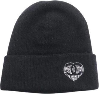 Chanel Pre-owned Gebreide Muts - Dames - Vintage Accessoires - Zwart - ONE Size - Vintage