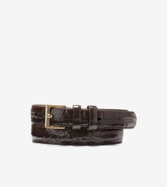 Cole Haan Womens Skinny Square Harness Belt - Brown Size Medium
