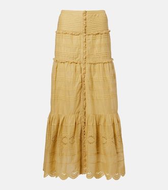 Isabel Marant Paoline tiered cotton maxi skirt