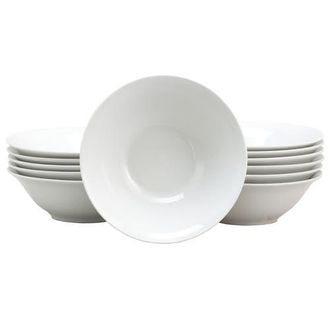 Gibson Home Noble Court 7 Inch Fine Ceramic Bowls 12 Piece Set in White at Nordstrom