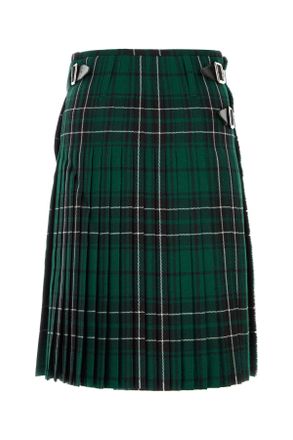J.W.Anderson Mens Embroidered Wool Skirt Forestgreen Sheep Gonne