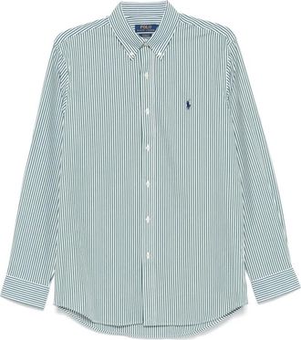 Polo Ralph Lauren Gestreept katoenen overhemd - Heren - Casual Overhemden - Groen - M - Katoen - Overhemden