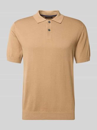 Christian Berg Regular Fit Poloshirt in Strick-Optik in Sand, Gr&ouml;&szlig;e 3XL