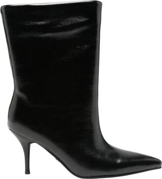 Twentyfourhaitch Unuk Enkellaars - Dames - Laarzen met Hak - Zwart - 39 EU - Schoenen