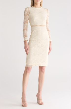 By Design Lace Long Sleeve Midi Dress in Antique White at Nordstrom Rack, Size X-Large