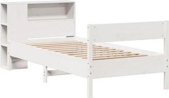 vidaXL Bookcase Bed without Mattress White 100x200cm Solid Wood Pine Vidaxl