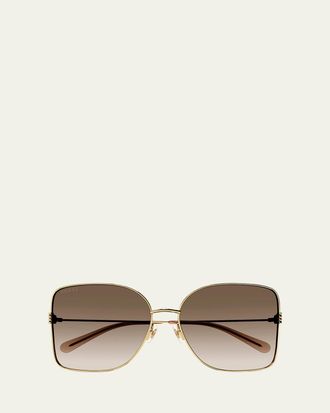 Gucci Gradient GG Metal & Acetate Butterfly Sunglasses