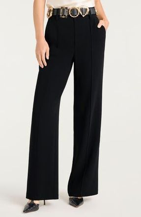 Cinq &agrave; Sept Golden Belt Wide Leg Pants in Black at Nordstrom Rack, Size 14