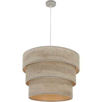 Fabrilamp Colgante triple smile 3xe27 niquel/madera gris regx50x50 cm