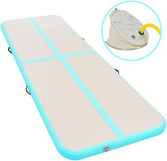 vidaXL Esterilla Inflable De Gimnasia Y Bomba 300x100x10 Cm Pvc Verde Vidaxl