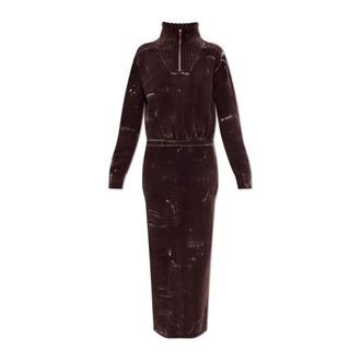 Diesel Dames, Jurken, Bruin, Maat: XS Wol