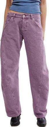 Free People We The Free Highland Low Rise Bowed Leg Jeans in Cool Violet at Nordstrom, Size 28