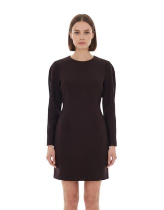 Parosh Dark Brown Round Neck Mini Dress