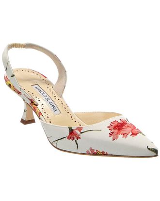 Manolo Blahnik Carolyne 50 Canvas Slingback Pump