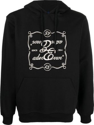 Ader Error Decal logo hoodie - unisex - Polyester/Cotton - 3 - Black