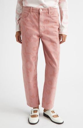 Marimekko Maridenim Unikko Barrel Leg Jeans in Light Pink at Nordstrom, Size 27 28