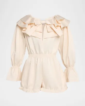 Aknvas Gemma Long-Sleeve Satin Playsuit