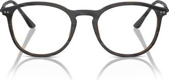 Giorgio Armani 50mm Phantos Optical Glasses in Matte Grey Horn/demo Lens at Nordstrom