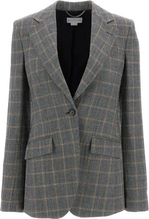 Stella McCartney Blazer de Lana Virgen a Cuadros - Jackets - Mujer - Gris - S