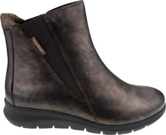 Mephisto Comfortabele Leren Enkellaarzen - Dames - Enkellaarsjes - Bruin - 37 EU - Leer - Schoenen
