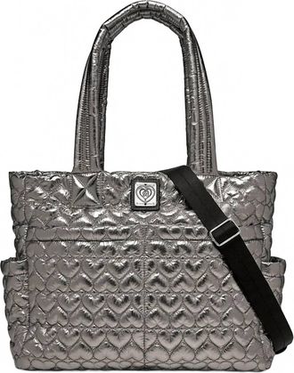 Brighton Womens Kameron Metallic Utility Tote In Pewter